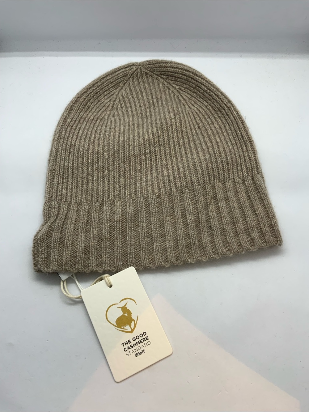 Nordstrom Taupe Ribbed Cashmere Beanie - Men